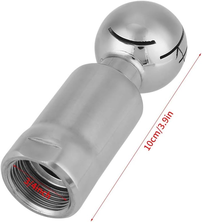 Samfox Stainless Steel Rotating Spray Ball - 360° Spray Coverage, Cleaning Diameter 1m-6m, 3/4 Inch Thread - Image 4