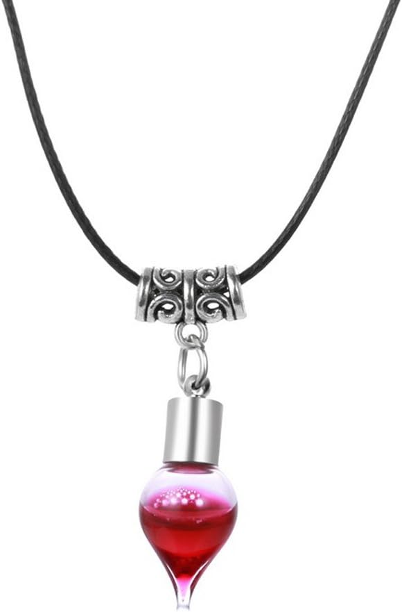 Vampire Blood Vial Drop Rope Choker Necklaces for Halloween