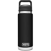 YETI Rambler 26 oz Bottle, Vacuum Insulated, Stainless Steel with Chug Cap, Black