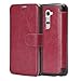 LG G2 Case Wallet - Mulbess [Layered Dandy][Wine Red] - [Slim][Wallet Case] - Premium Leather Flip Case With Credit Card Slot for LG G2