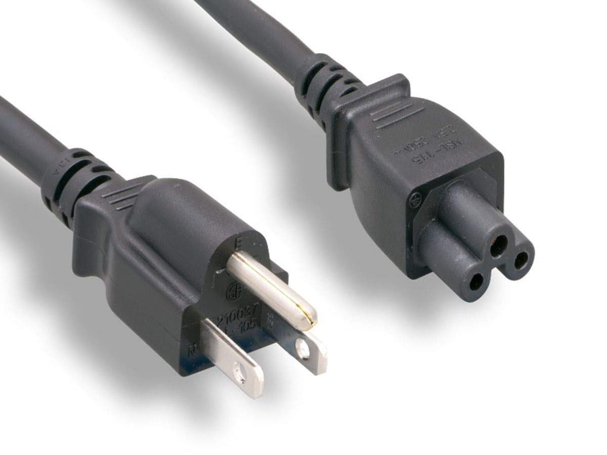 Monoprice Power Cord - NEMA 5-15P to IEC 60320 C5, 18AWG, 10A/1250W, 125V, SVT, 3-Prong, 1ft, Black