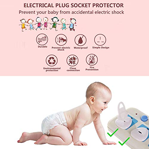 DLseego Outlet Plug Covers, Babyproofing 15 PCS Electric Plug Protectors Caps Kit, Durable & Steady Childproof Socket Covers for Child Safety (10 Plugs + 5 Keys) - Thumbnail 2