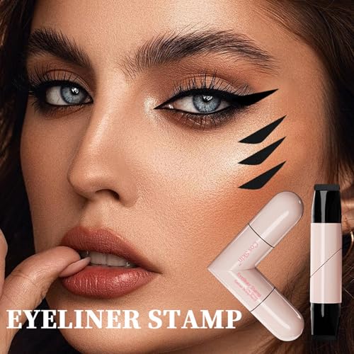 Eyeliner Stamp Set of 2 Foldable Gel Eyeliner Stamp for Perfect Wings Waterproof and Smudge Resistant (Black + Brown)