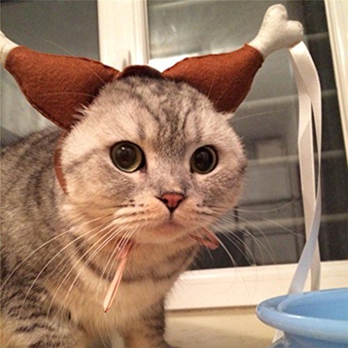 Unpara 2018 Funny Chicken Drumstick Headband for Dog Cat Turkey Headdress Accessories Costumes (S)