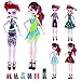 UCanaan 17Pcs Doll Clothes and Accessories for Monster high Dolls Includes 6 Sets Handmade Clothes + 6 Pair of Shoes