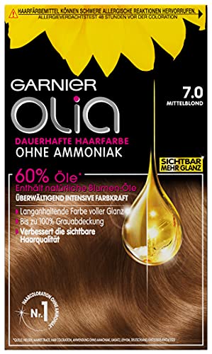 Garnier Olia Coloration pour cheveux, contient 60% d’huiles de fleurs pour des couleurs intenses - Sans Ammoniaque - 3 x 1 piece