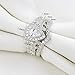 Newshe Wedding Engagement Ring Set for Women 925 Sterling Silver 3pcs 1.4Ct Pear White Cz Size 5-10