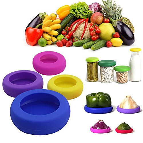 Silicone Food Savers - Food Huggers Storage Cover,Random Color,Set of 4 ML.PRODUCTS