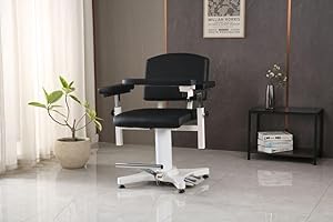 Carenovo Medycare Electrcic Height adjustable Phlebotomy Chair for Blood Drawing lab Draw heavy loading (Black)