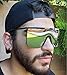 Oversized Flat Top Square VINTAGE RETRO SHIELD VISOR Style Aviator SUNGLASSES (Silver Mirror)