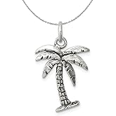 The Black Bow Sterling Silver 3D Antiqued Palm Tree Necklace