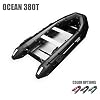 Seamax-Ocean380T-125-Feet-Commercial-Grade-Inflatable-Boat-5-Pontoon-Chambers-Aluminum-Floor-V-Bottom-Max-Support-25HP-Motor-Coast-Guard-Standard-Reflective-Tapes-Multi-Purpose