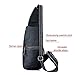 Sisenny Men Genuine Leather Business Casual Black Shoulder Crossbody Bag