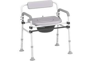 DRSEATS Bariatric Bedside Commode Portable Toilet Seat Risers For Elderly Adults Seniors Handicap With Arms Drop Arm Bed Side Commodes Senior Potty Chair Bucket Raised Over Toilet Seat With Handles Portapotty