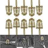 SWEETFUN Tactical Gear Clip Molle Web Dominators for Outdoor Hydration Tube Backpack Straps Management 10 Pack Coyote