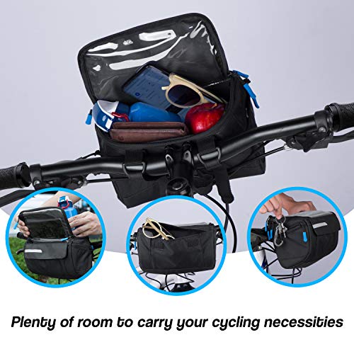 OBOVA Bike Handlebar Bag Waterproof 4L, Touchscreen Phone Holder, 4