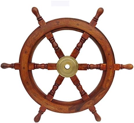 Adaspo Beautiful Ship Wheel Wall Hanging Showpiece (size: 12'' x 2'' x 12'') (12, 12)