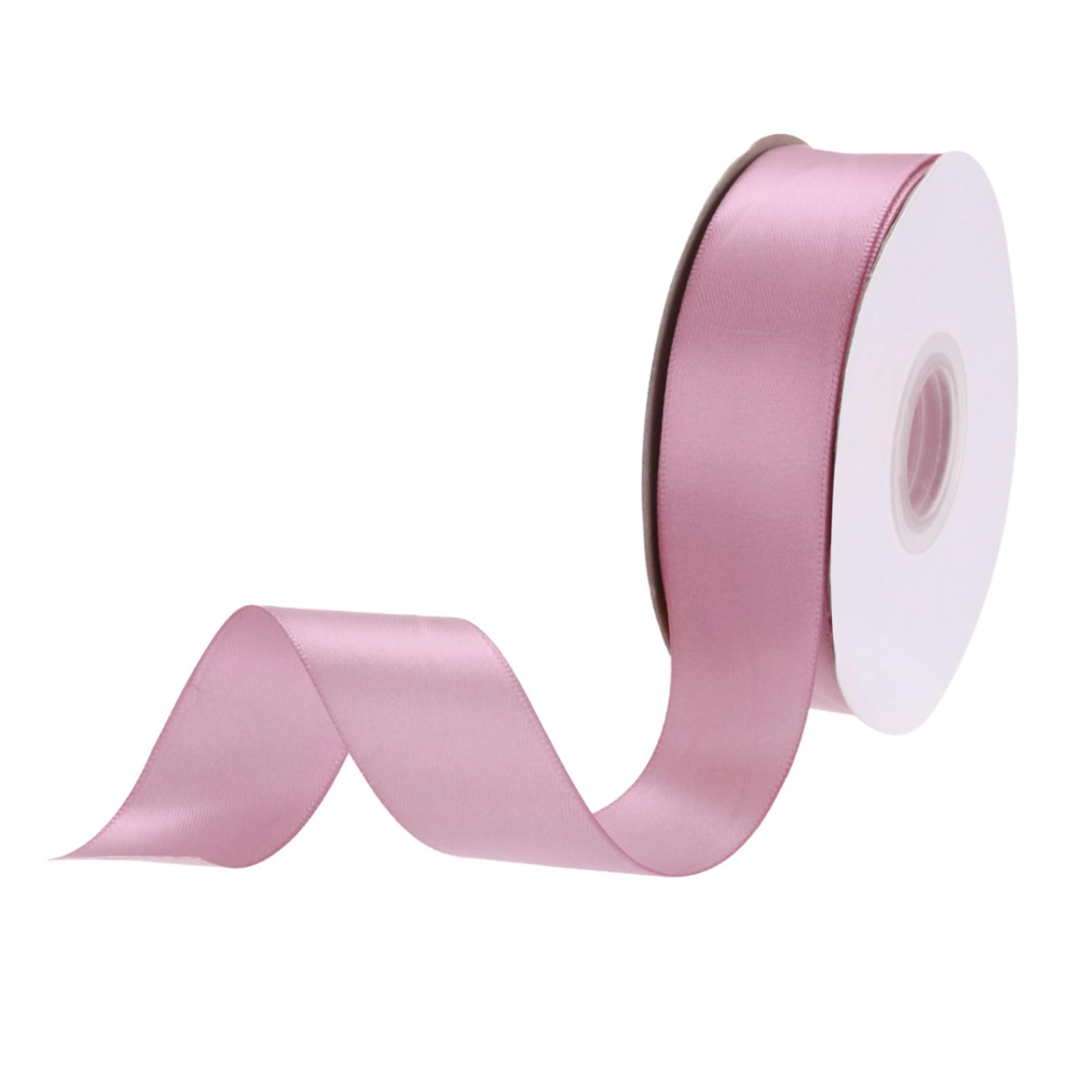 DMiotech 25mm Satin Ribbon 23m/75ft Thin Double Face Fabric Grosgrain Ribbon for Gift Wrapping Floral Hair Flower Bouquet, Dusty Pink