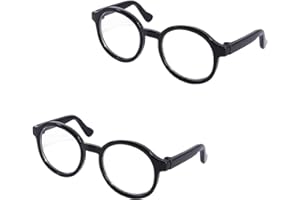 2Pcs Black Pet Dog Cute Glasses Clear Lens Retro Glasses Photo Props Transparent Cat Sun Glasses for Small Dogs Cats Cosplay 