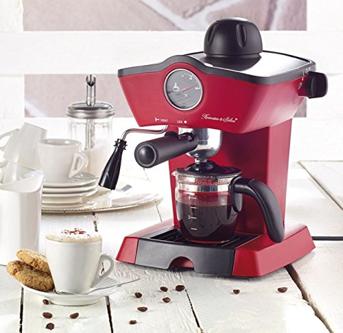 Rosenstein & Söhne Dampfdruck-Siebträger-Espressomaschine mit Milchaufschäumer – Bild 5