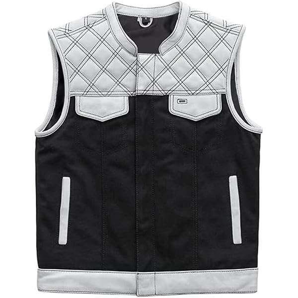 Milwaukee Leather Damen Denim-Vest – Schwarz, Mit 6 Taschen & Seitenschnürung, 100% Baumwolle
