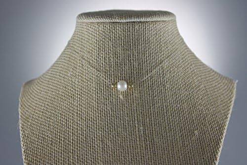 Invisible cord choker with white pearl - 14 inches