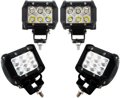 Riverside Ca 4 X 18w 1260lm Cree Spot Led Work Light Bar for Off-road SUV Boat 4x4 Jeep Lamp 4wd . Pack of 4 (2 Pairs)