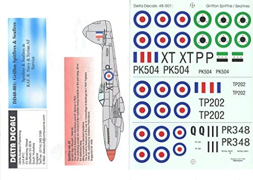 Delta Decals 1:48 Griffon Spitfires &amp; Seafires RAF R.Navy &amp; Syrian AF #48-001