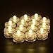 Submersible LED Lights, Waterproof Wedding Underwater LED Tea Lights Candles for Centerpieces/Party/Christmas Set of 24, Warm White
