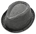 Men's Casual Vintage Style Washed Cotton Fedora Hat (F2232-BLACK,LXL)