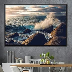 signwin Framed Canvas Wall Art Coastal Scenery Aerial...