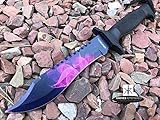 Monogram Knife, Custom Knife, Hunting Bowie, Military Tactical, Personalized Knife, Engraved Knife, CSGO Razor Fixed Blade JUNGLE KNIFE (Purple)