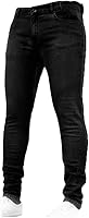 Tu Me Manques Mens Solid Tight-fitting Denim Pants Fashion Mid Waist Jeans