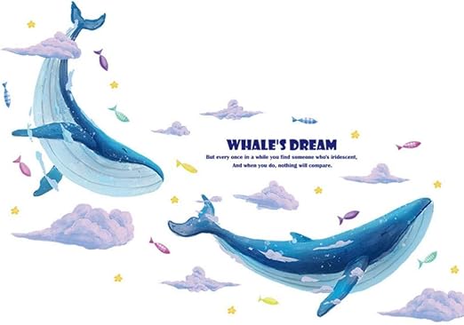 Terilizi Cartoon Wale Paar Kinder Wandaufkleber Wohnkultur Lustige