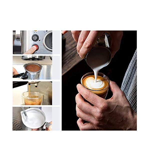 WGYDREAM Kaffeemaschine Kaffeevollautomat Espresso-Kaffeemaschine Automatische Kaffeemaschine Dampf Typ Edelstahl 19bar… – Bild 5