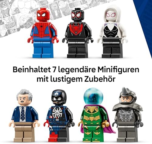 | Marvel Spider-Man vs. Mysterio: Daily Bugle - Superhelden Spielzeug mit Mech Actionfigur und 7 Minifiguren - Kinder Geschenk für Jungen ab 10 Jahren, Mädchen und Fans - 76342