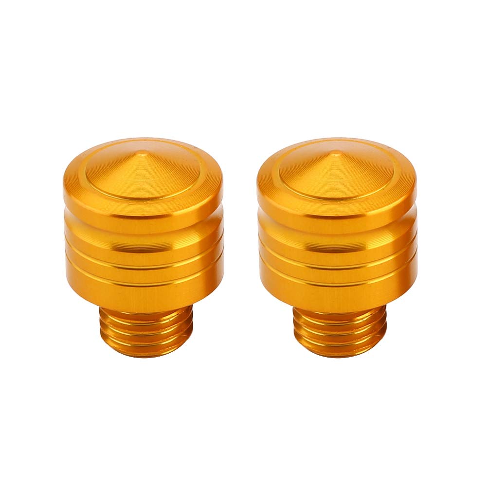 Motorcycle Rearview Mirror Screw 2PCS Universal Motorcycle Rearview Mirror Thread Bolts Adapter Screws for Yam aha M10*1.25 (gold)