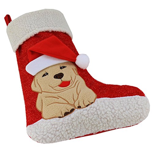 Wewill Christmas Holiday Pet Theme Embroidered Stockings Cute Gift Socks, 20 Inch (Dog)