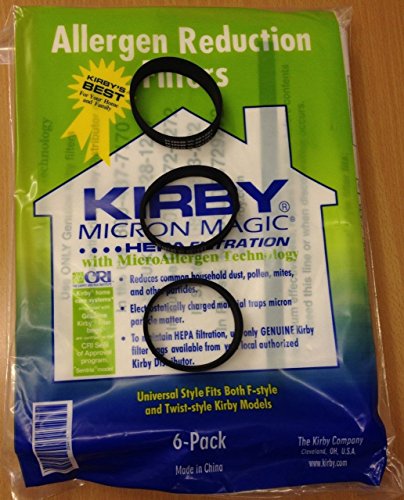 Kirby 6 301291 Vacuum Cleaner Belts Fits Systems Made After 1970, Bacl&Yellow