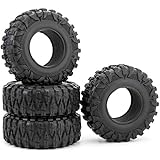 RCLIONS 4PCS 2.2inch 120mm RC Rubber Wheel Tyre Tires with Foam Insert for 1/10 RC Crawler Car Axial Wraith 90018