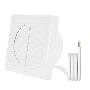 Hon&Guan 6" Home Ventilation Fan Bathroom Garage Exhaust Fan Window and Wall Mount Fan with Louvers for Kitchen Bathroom HVAC System(147CFM)