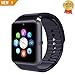 LEMFO GT08 Bluetooth Smart Watch SIM TF Card Phone Smartwatch Notification Reminder Wristwatch for Android (Black)