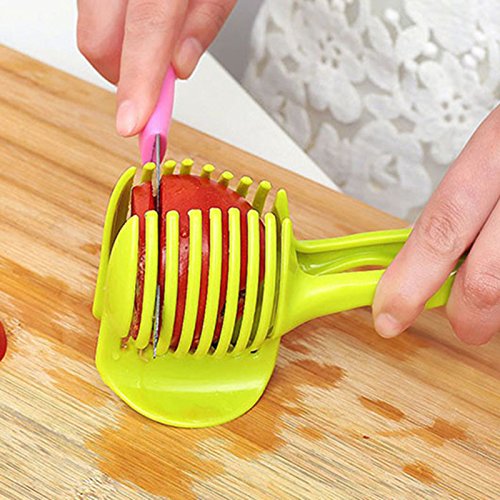 2018 best selling (VALUE PACK) Perfect Kitchen Utensil Handheld Round tomato-potato-onion Slicer Chopper Fruits-Vegetables Cutter gadget with a FREE orange peeler!!!