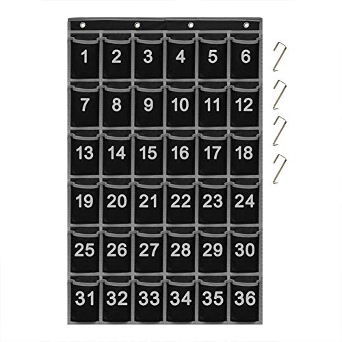Eamay 30 Numbered Classroom Pocket Charts for Cell Phones and