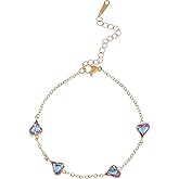 Alilang Golden Tone Colorful Crystal Rhinestones Geometry Adjustable Chain Link Bracelet for Women