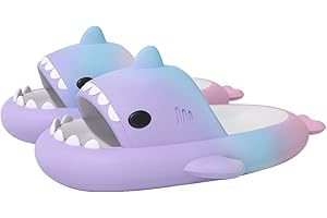 XPKWS Shark Slides for Women and Men Unisex Cloud Slippers Adult Novelty Beach Sandals with Thick Sole