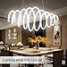 Modern Chandelier, Retractable Spiral Pendant Light, Stylish Hanging Ceiling Fixture with Adjustable Height for Hallway, Kitchen, Dining Room, Living Room, 45W Cool White