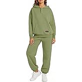 Vanmolrsa Womens 2 Piece Sweatsuit Set, 2025 Casual Long Sleeve Hoodie with Loose Wide Leg Sweatpants for Fall and Winter