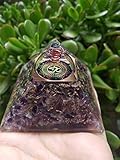 Orgone Amethyst Pyramid with The OM Symbol | Orgonite Energy Generator with Crystal Point & Reiki Energy | Protects and Heals on All Spiritual and Physical Levels | Powerful Meditation tool