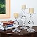 Candlestick Set - Solid Glass Baluster Pillar Candlesticks - Set Of 3